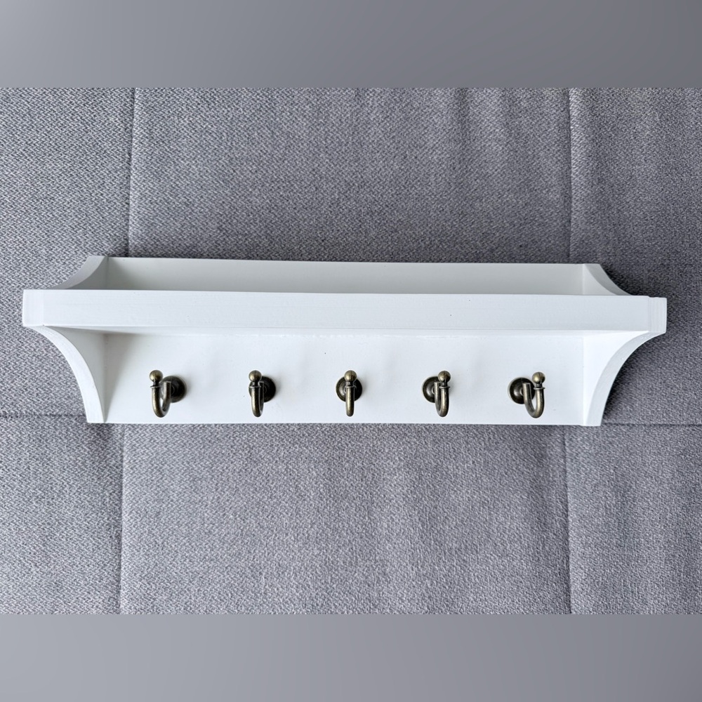 Key and Mail Holder for Wall with Floating Shelf : Decorative Hanging Organizer - Picture 7 of 10